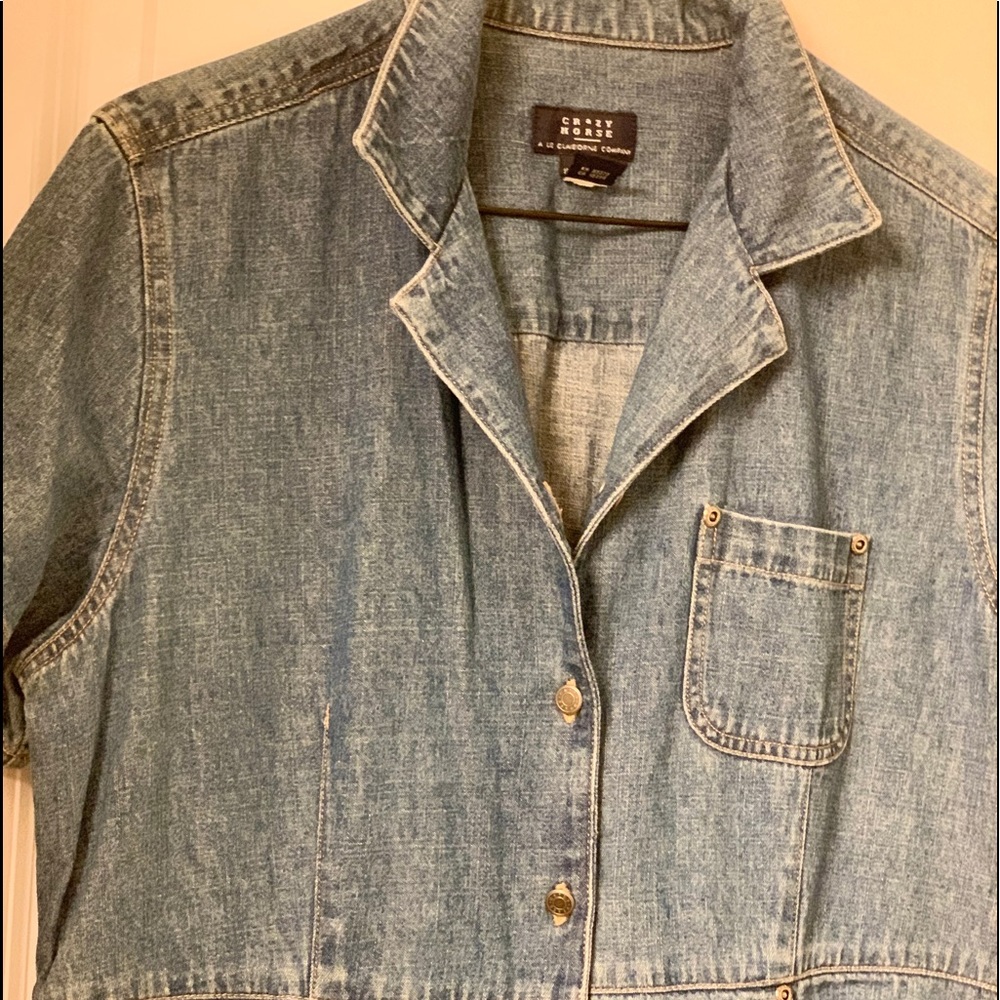 Casual Light Blue Denim Shirt Dress by Crazy Horse
